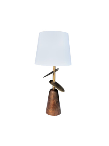 Lucca Studio Single Callisto Bronze and Wood Lamps 48451