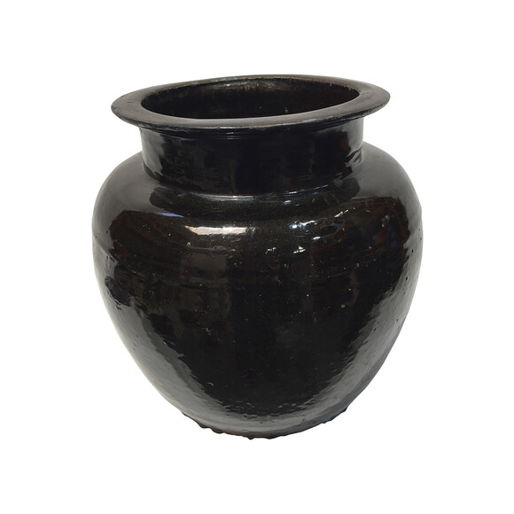 Large Black Glazed Ceramic Vessel from Central Asia 40992