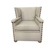 Vintage English Wing Back Arm Chair In Linen 45274