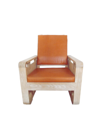 Lucca Studio Remy Oak And Leather Armchair 48710
