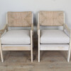 Pair of Lucca Studio Phoebe Oak Chairs with Linen Cushions 42694