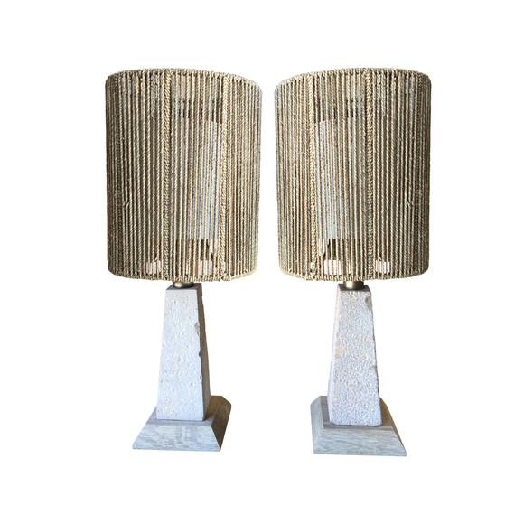 Pair of Limited Edition Alabaster Lamps 40726