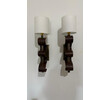 Pair of Lucca Studio Currier Sconces in Bronze and Leather 75974