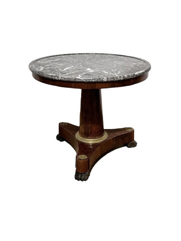 French Empire Round Marble Top Side Table 64109