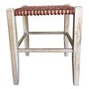 Lucca Studio Thelma Woven Leather Stool 38879
