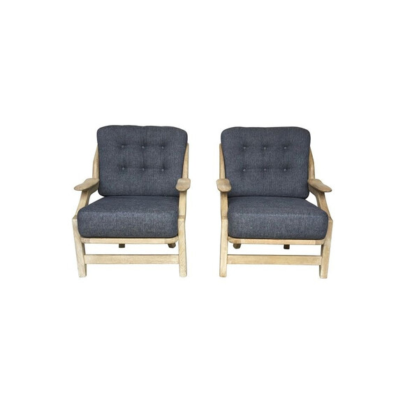 Guillerme et Chambron Oak Arm Chairs 35364