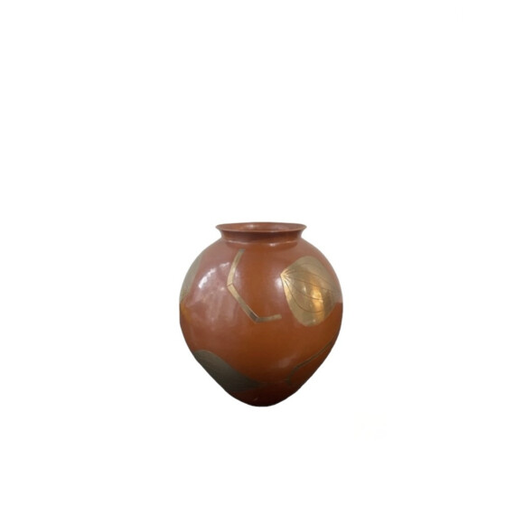 Japanese Hammered Copper and Gilt Vase 72508