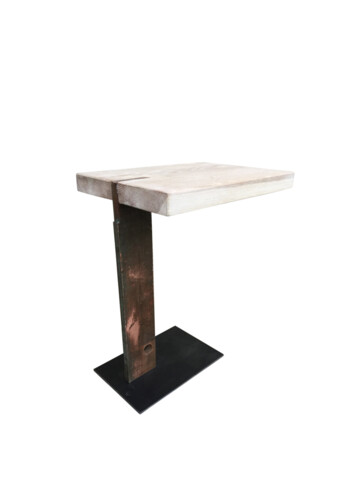Limited Edition Iron Element and Oak  Side Table 65479