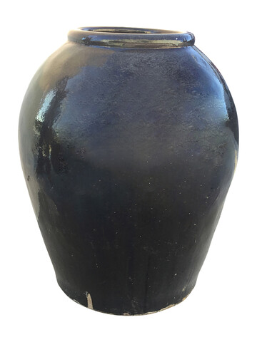 Large Black Glazed Ceramic Vessel from Central Asia 37335