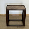 Lucca Studio Capro Walnut and Vintage Leather Top Side Table 74751