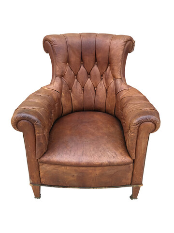 19th Century French Leather Chair 44234