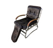 Single French Vintage Chrome with Leather Cushions Armchair 40303