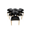 Set of (6) Danish Black Leather Dining Chairs 78991