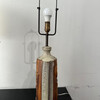 Pair of Studio Ceramic Lamps with Custom Burlap Shades 75362