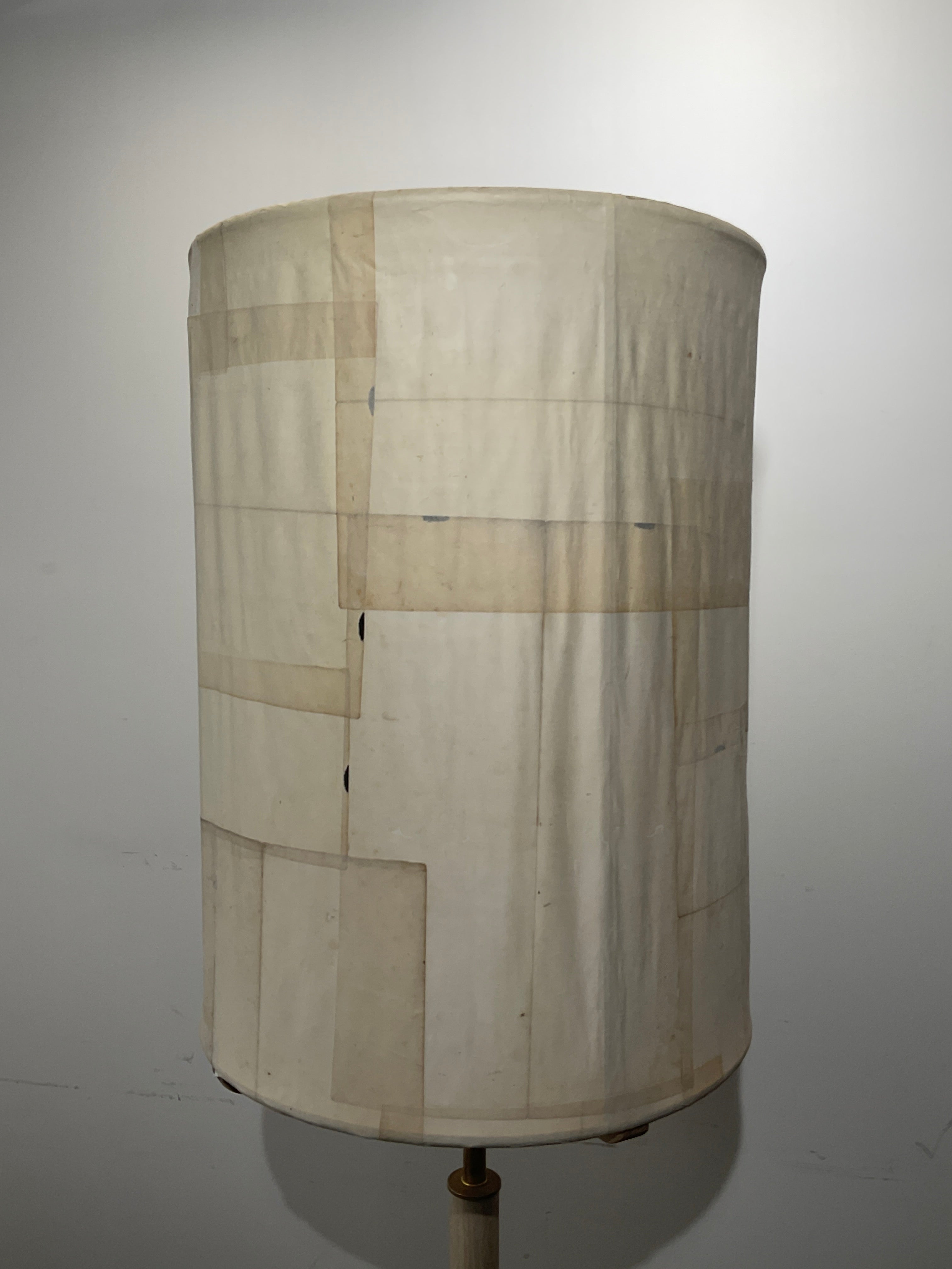 Limited Edition Solid Bleached Oak Floor Lamp with Handmade Japanese Lamp Shade