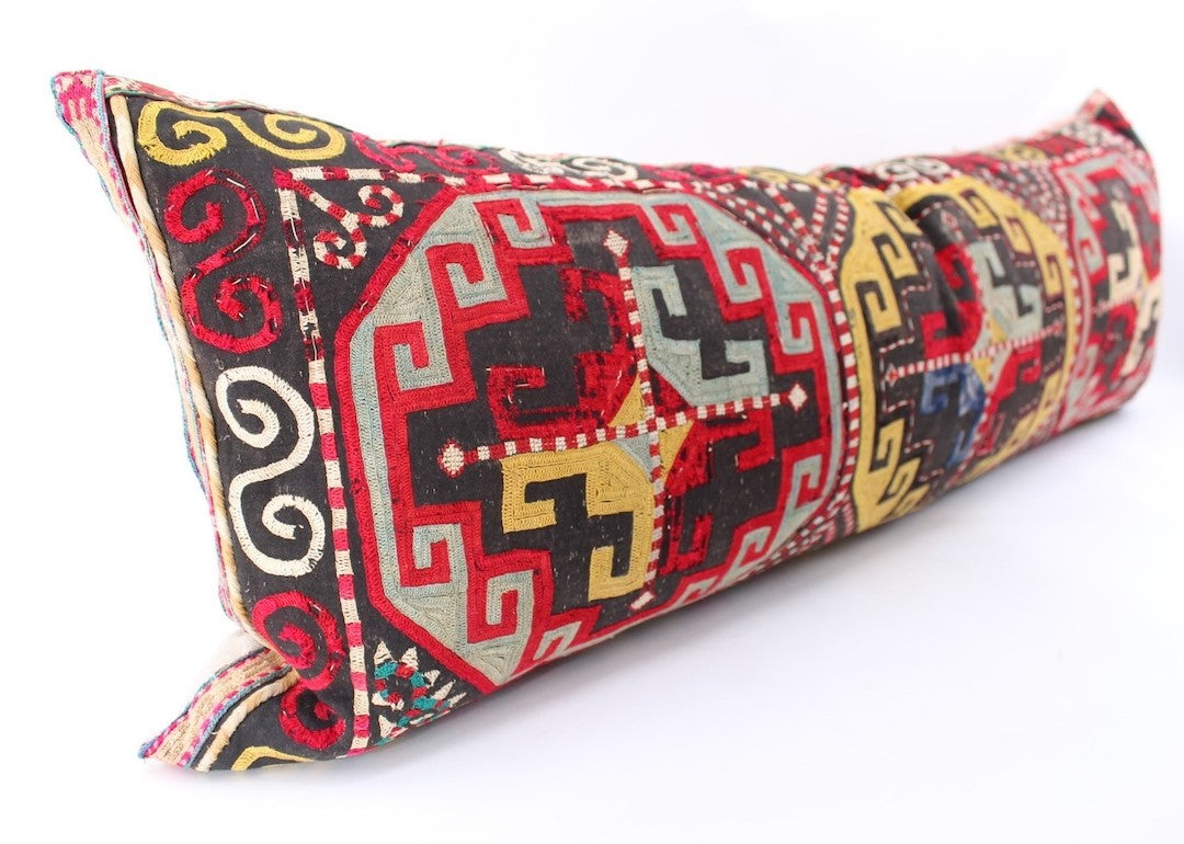 18th Century Turkish Textile Extra Large Lumbar Pillow