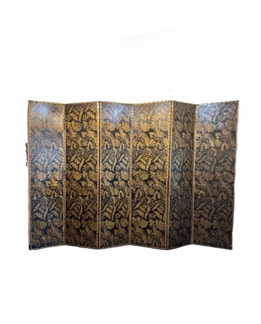 Fantastic 19th Century English Leather Screen