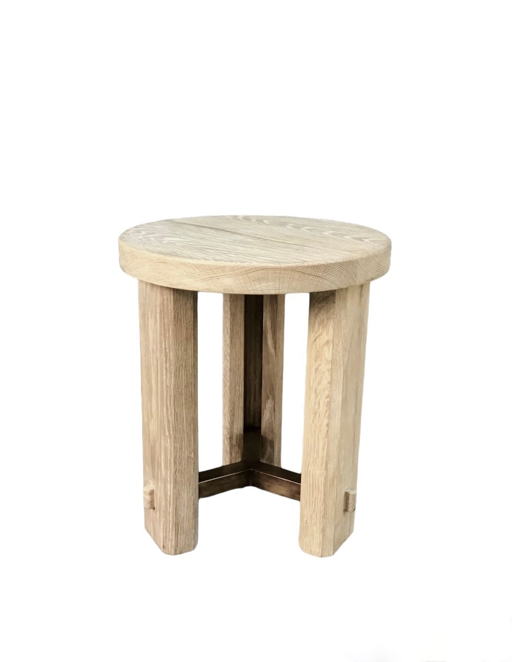 Lucca Studio Miles Oak and Bronze Side Table