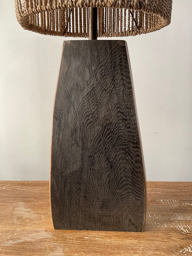 Large Scale Antique Organic Wood Lamp