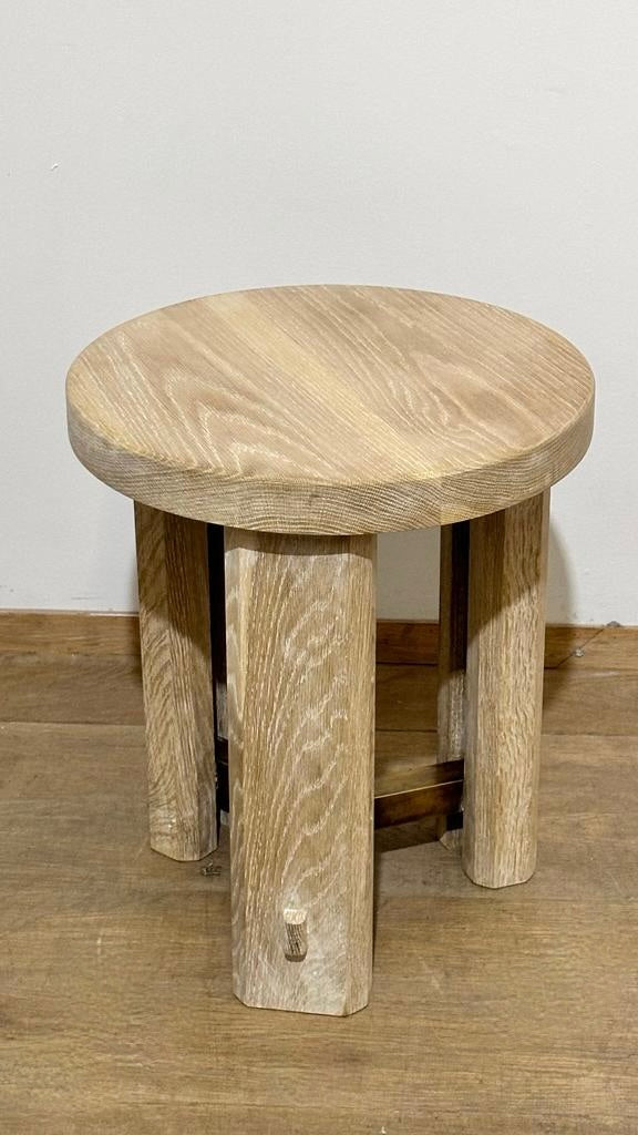 Lucca Studio Miles Oak and Bronze Side Table