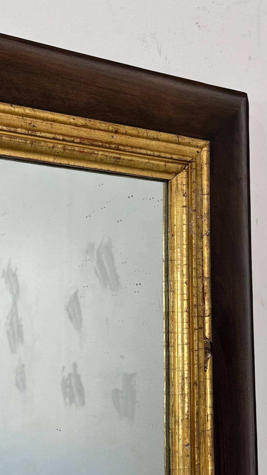 Limited Edition Walnut and 18th Century Gilt Wood Mirror