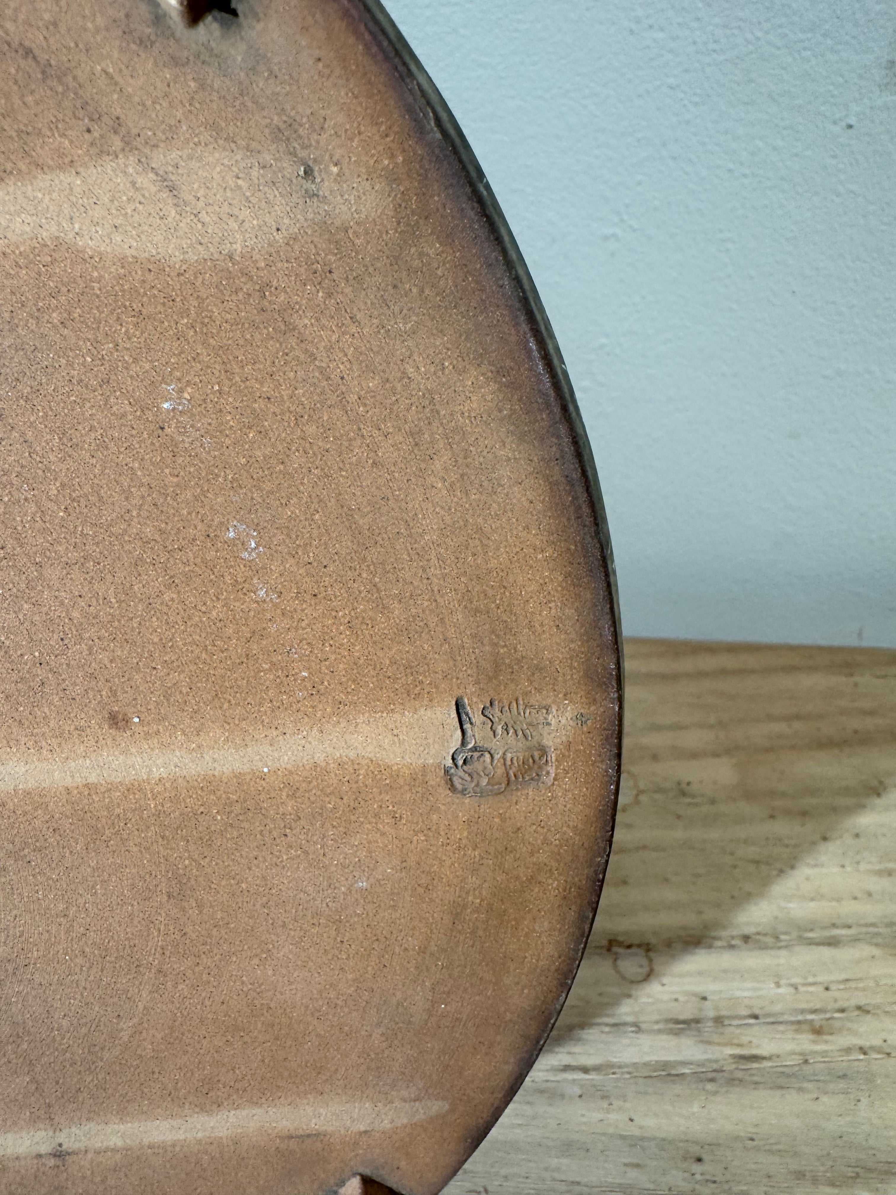 Large Japanese Cream Colored Vintage Pottery Tray