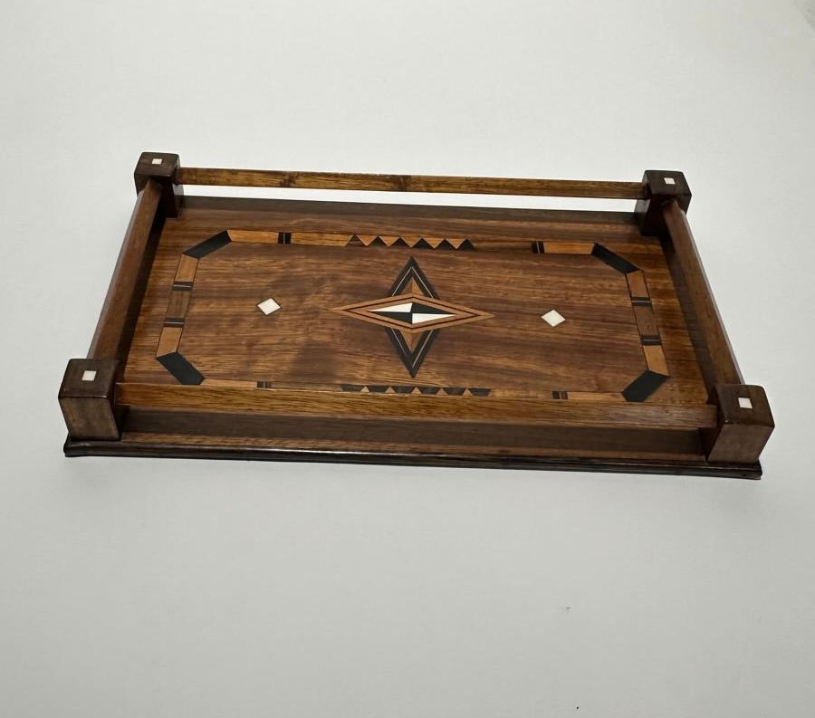 Large Inlaid Wood Tray