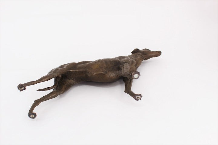 Vintage Bronze Dog Sculpture