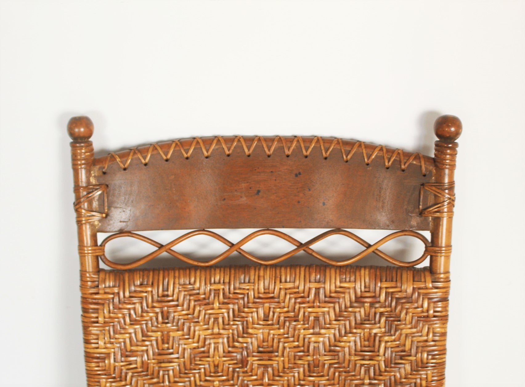 American 1900's Rattan and Beech Arm Chair