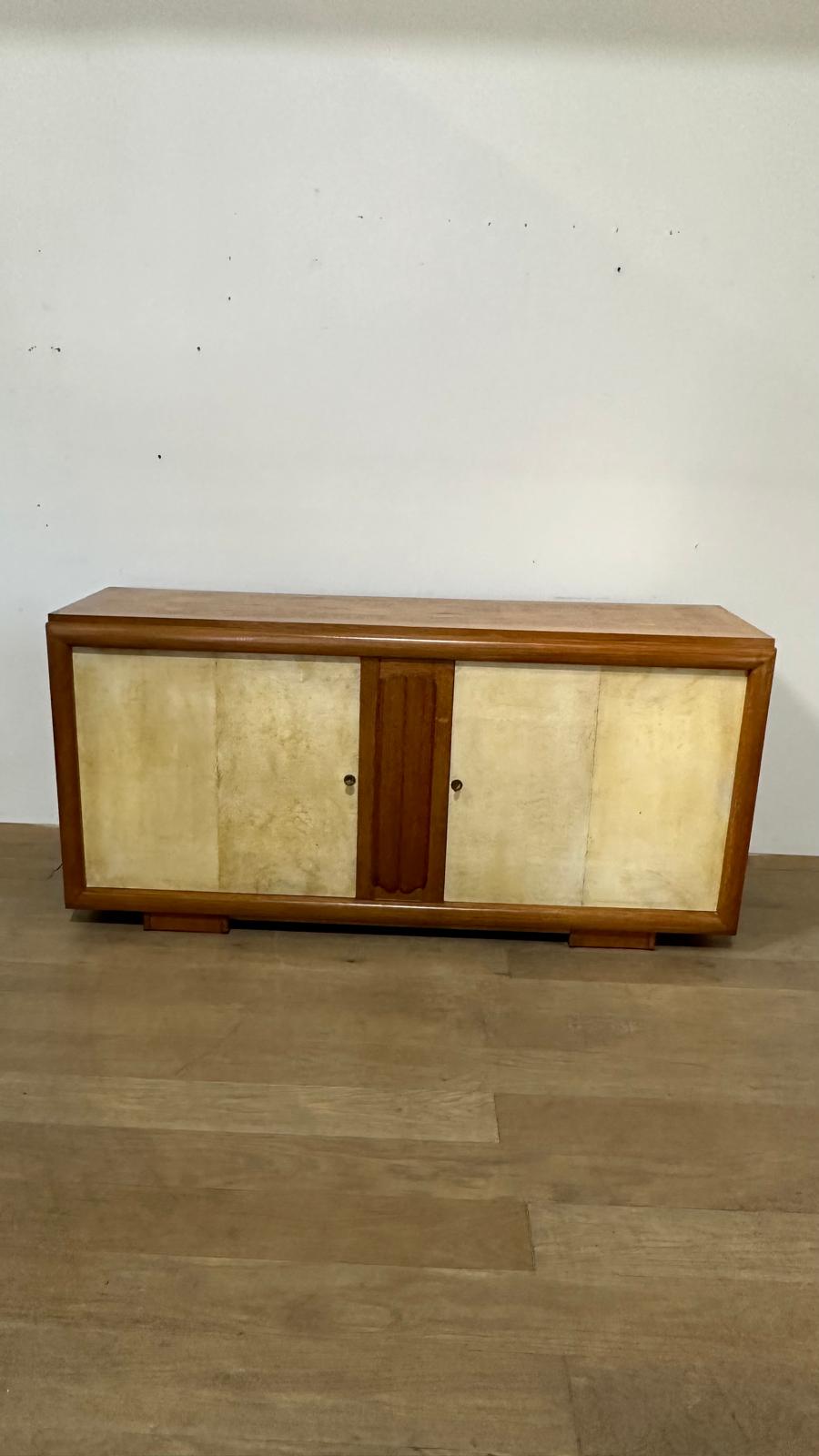 Exceptional French 1940's Cabinet with Parchment Doors