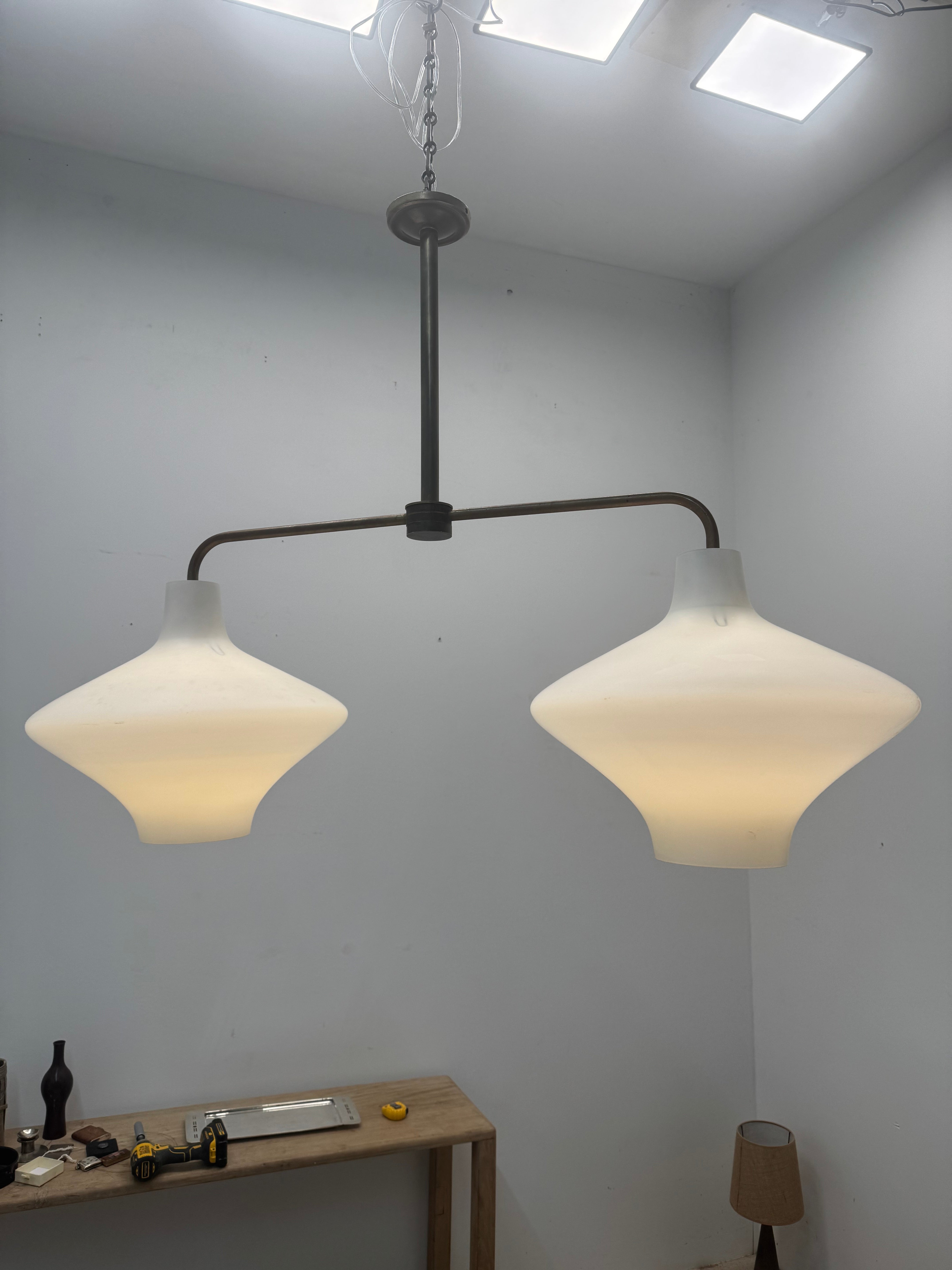 Lucca Studio Limited Edition Bronze and Glass Chandelier