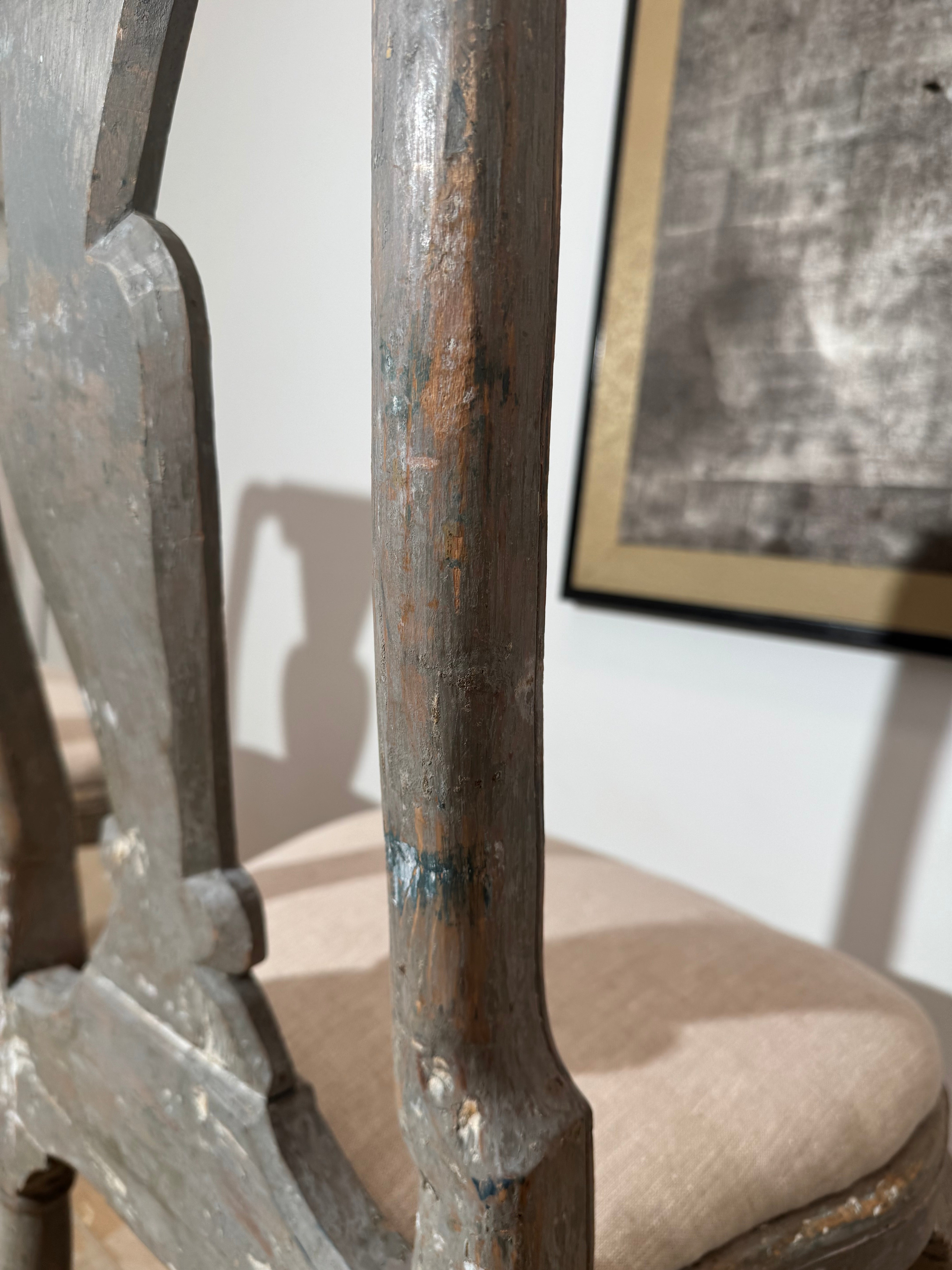 Set of Four Gustavian Painted Dining Chairs