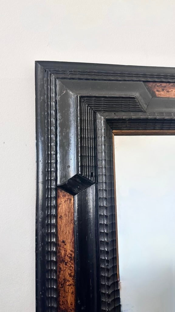 Dutch Ebonized and Burl Mirror