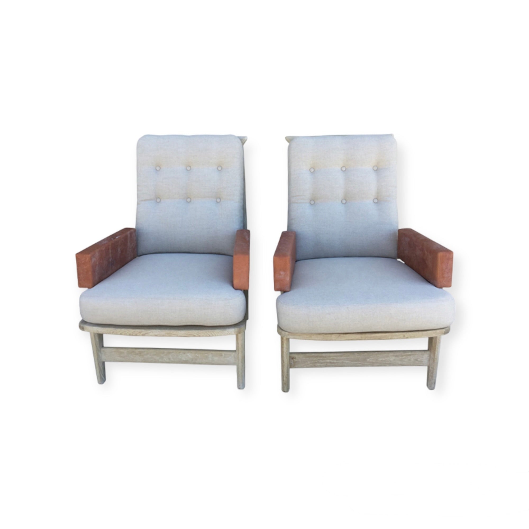 Pair of Guillerme et Chambron Arm Chairs