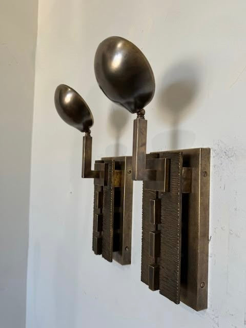 Pair of Limited Edition Bronze Sconces