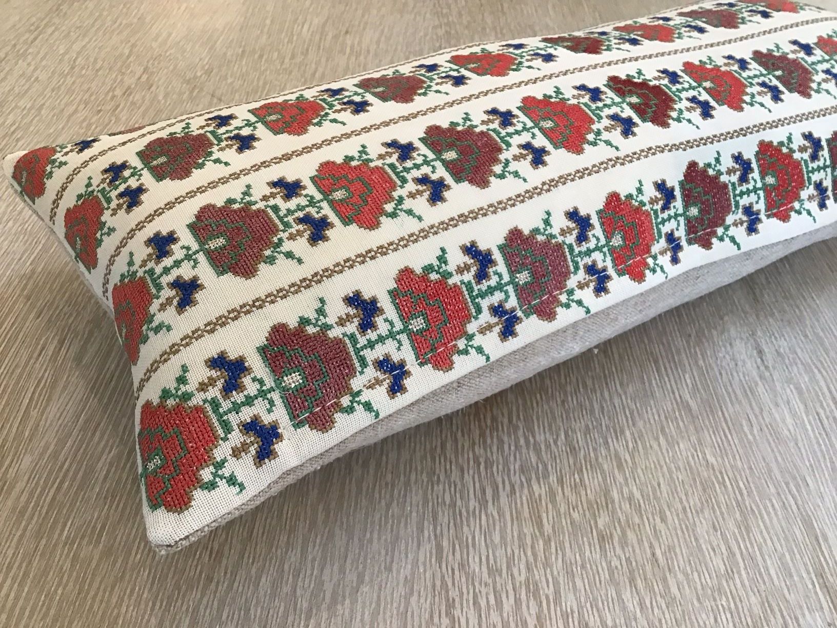 18th Century Turkish Silk Thread Embroidery Pillow