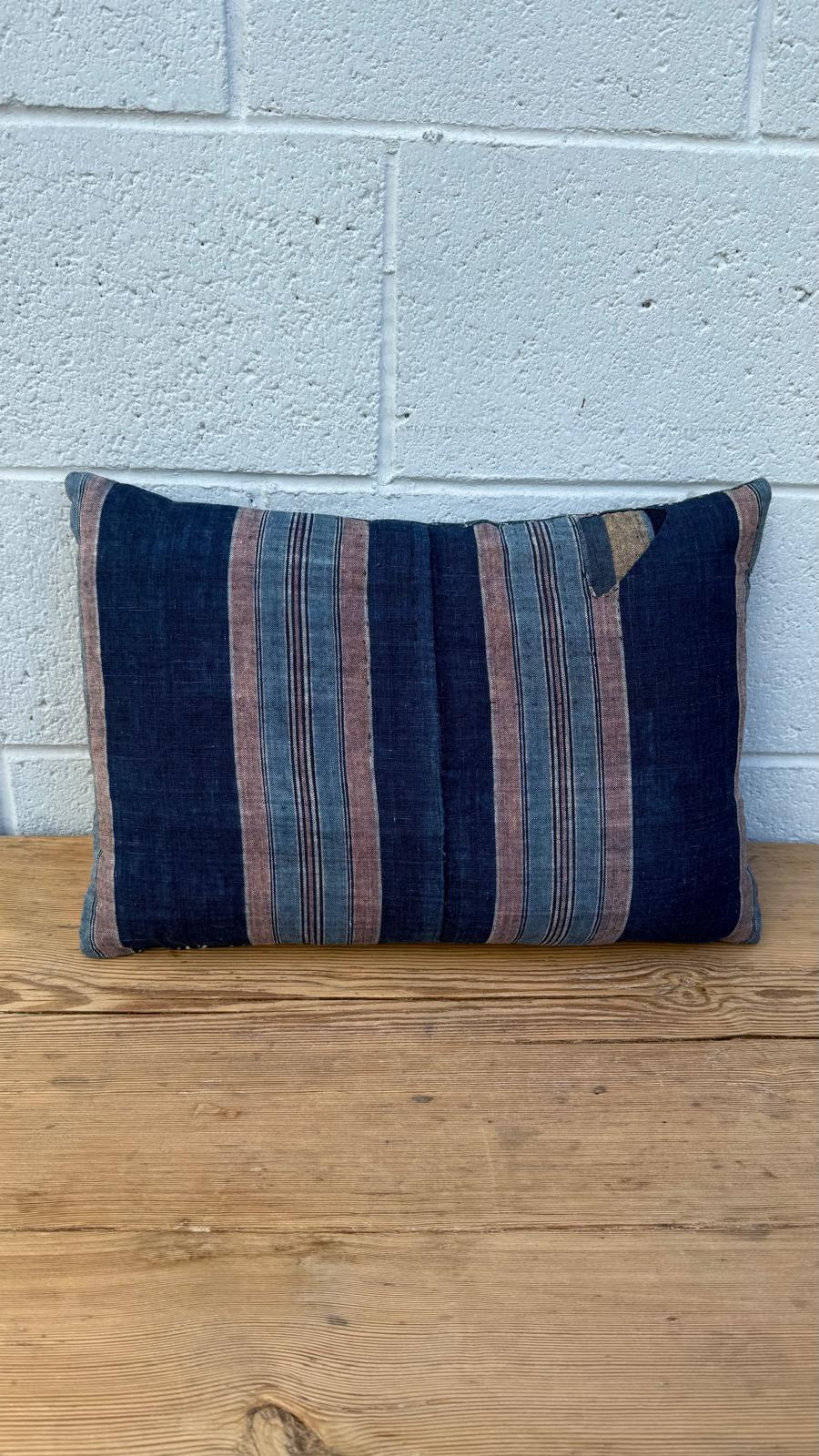 Vintage Japanese Indigo Textile Pillow