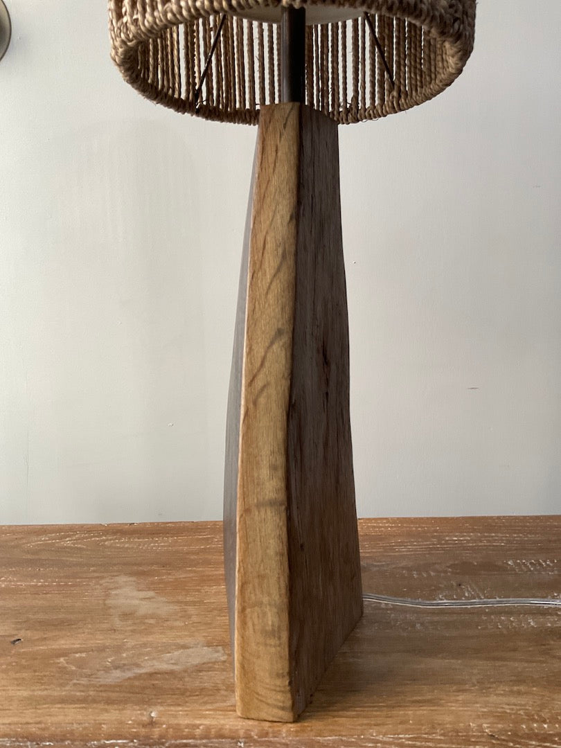 Large Scale Antique Organic Wood Lamp