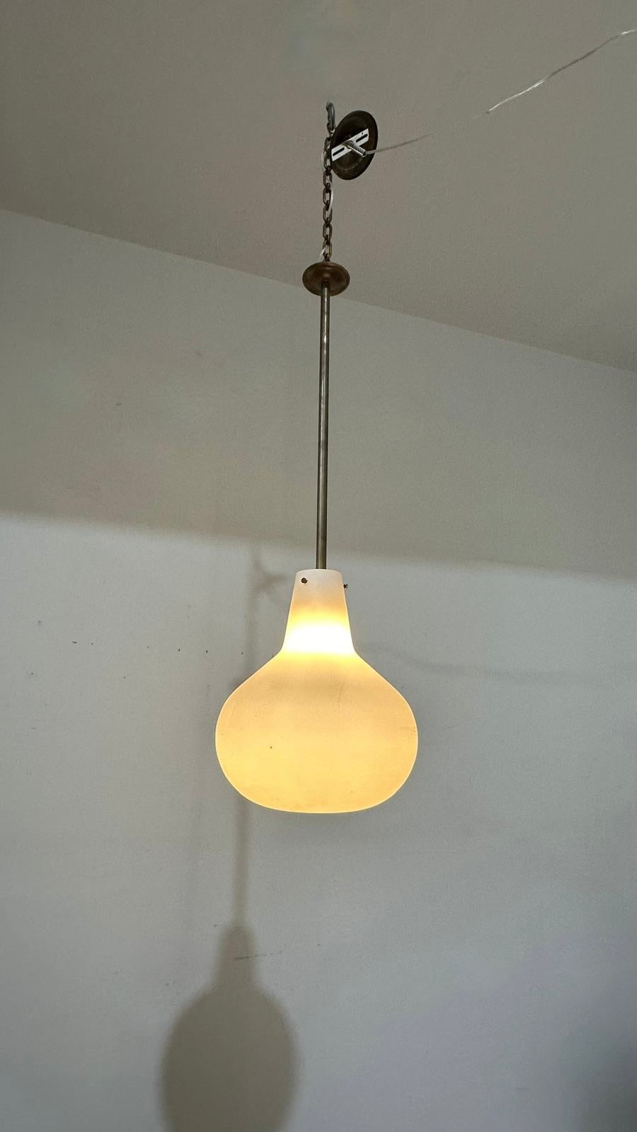 Danish Mid Century Opaline Glass Pendant