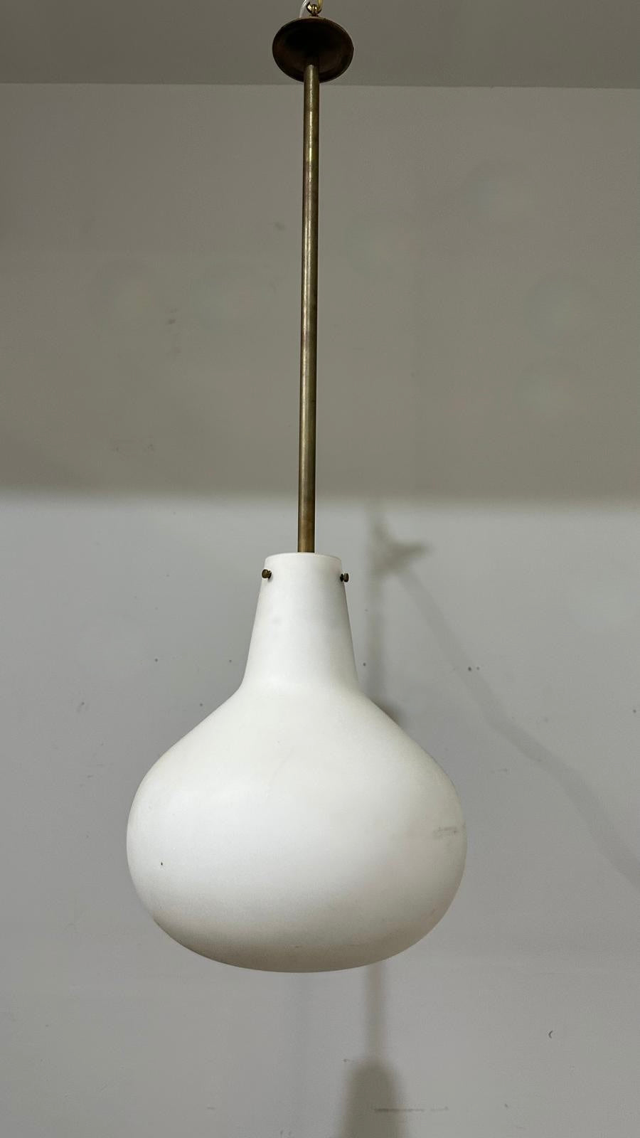 Danish Mid Century Opaline Glass Pendant