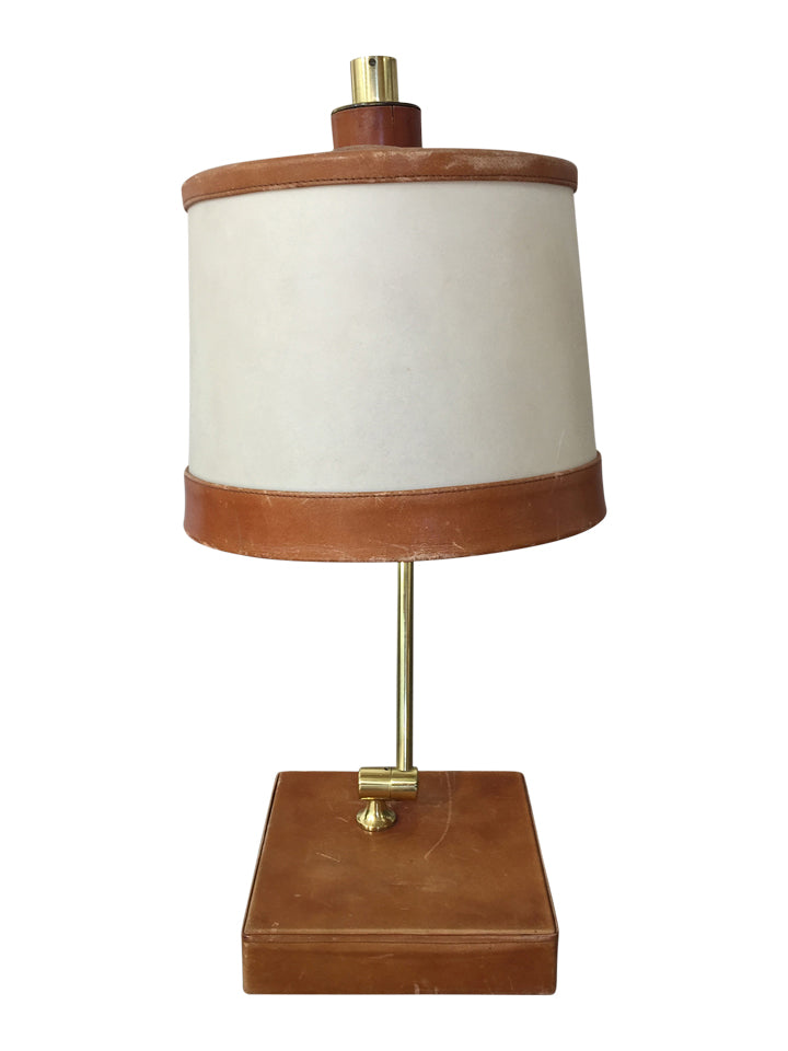 Exceptional French Mid Century Leather Desk Lamp