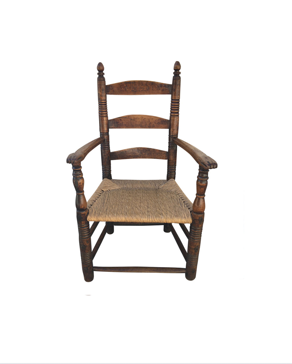 French Rush Seat Primitive Chair