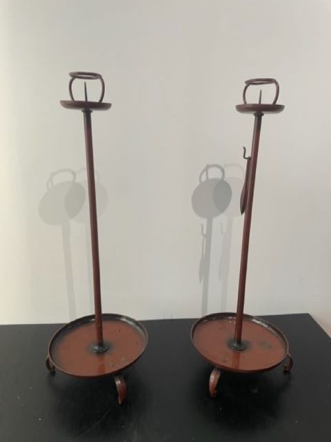 Pair of Early 20th Century Bronze Candle Stand