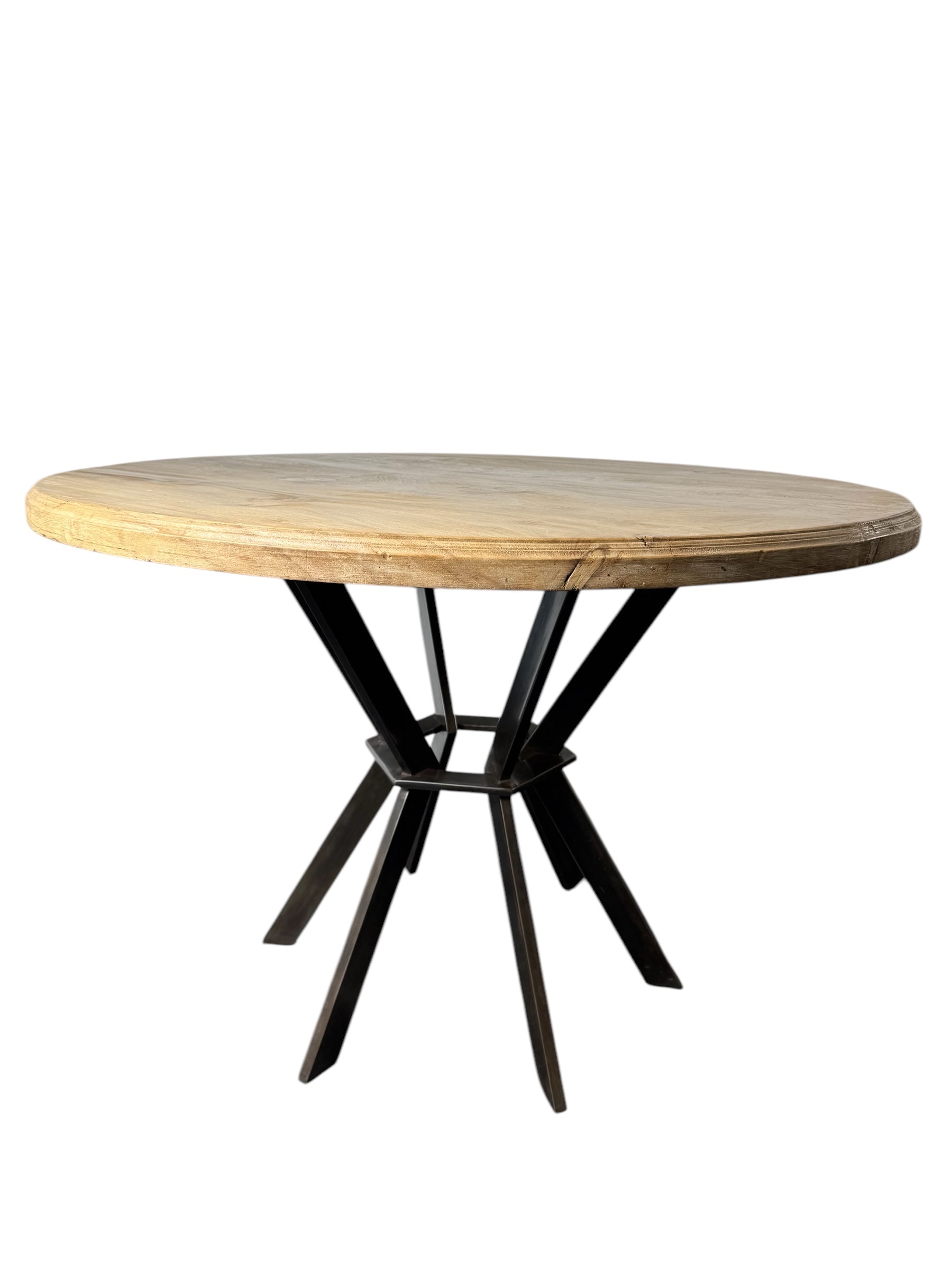 Limited Edition Burl Sycamore & Oxidized Metal Center Table