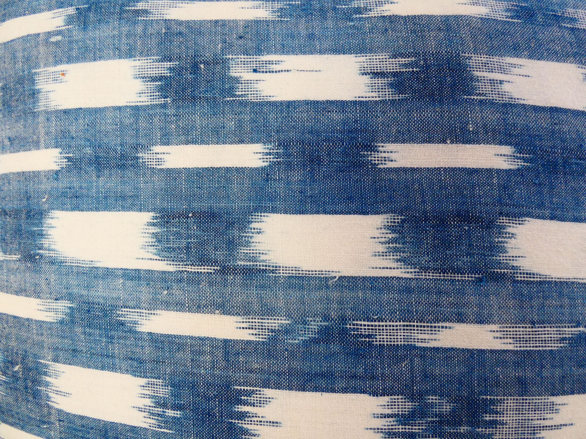 18th Century French Indigo Flamme Ikat Textile Pillow