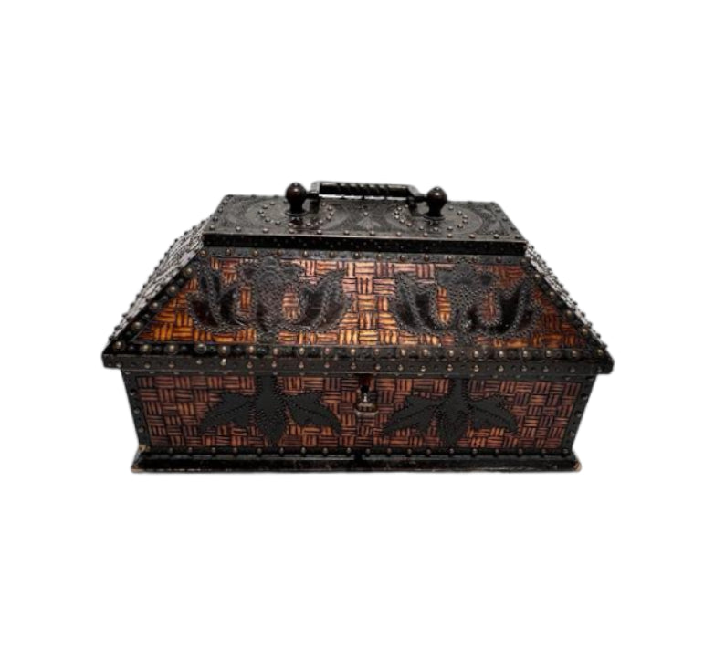 Large English Folk Art Box