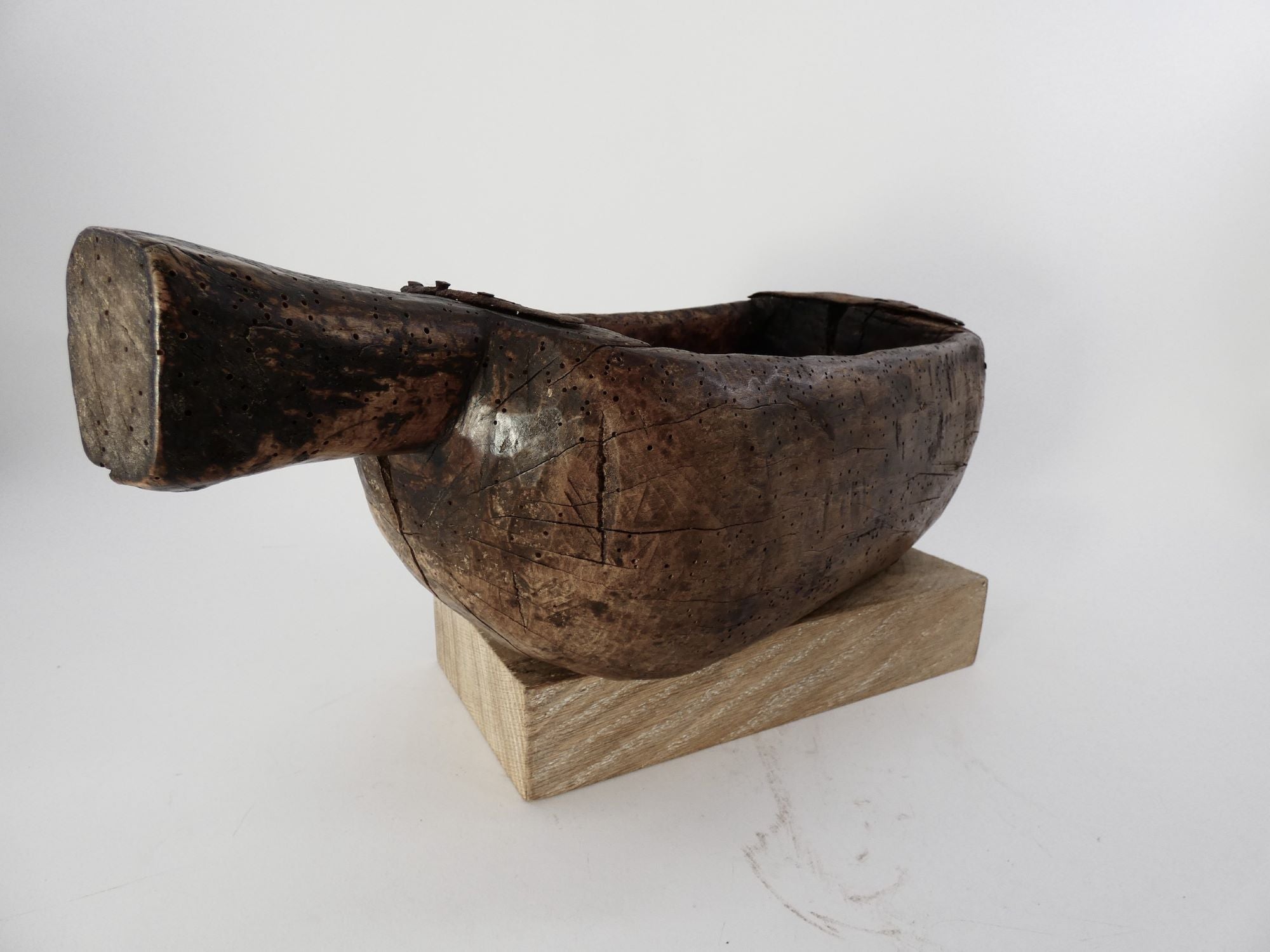 19th Century Primitive French Wooden Bowl