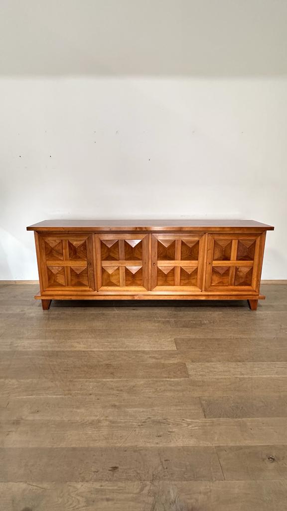 Stunning 1950's Jacques Adnet Walnut Sideboard