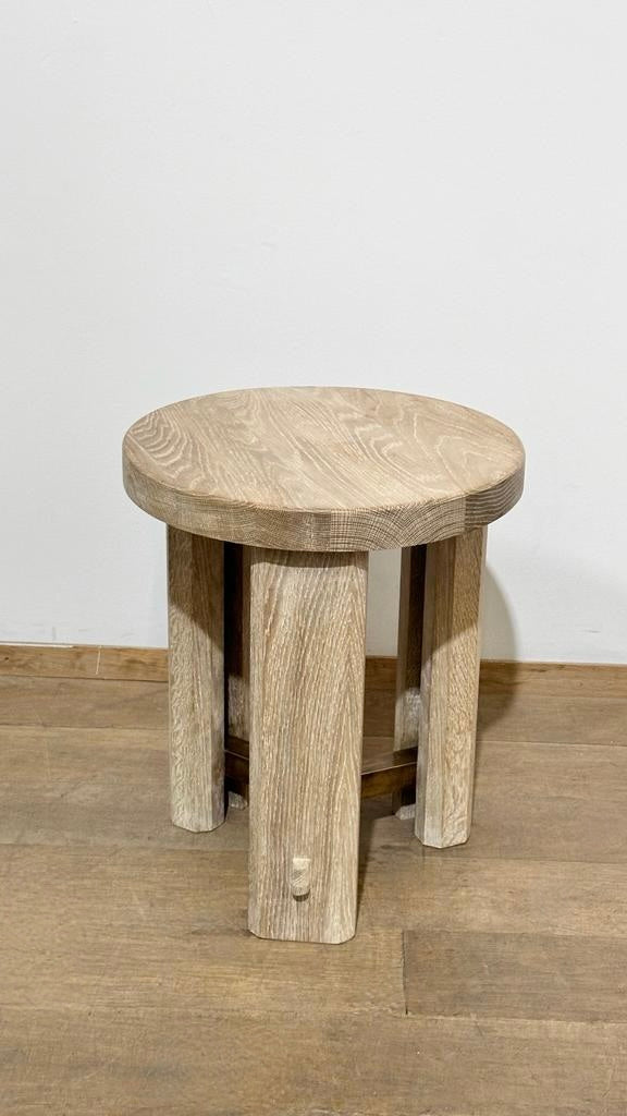 Lucca Studio Miles Oak and Bronze Side Table