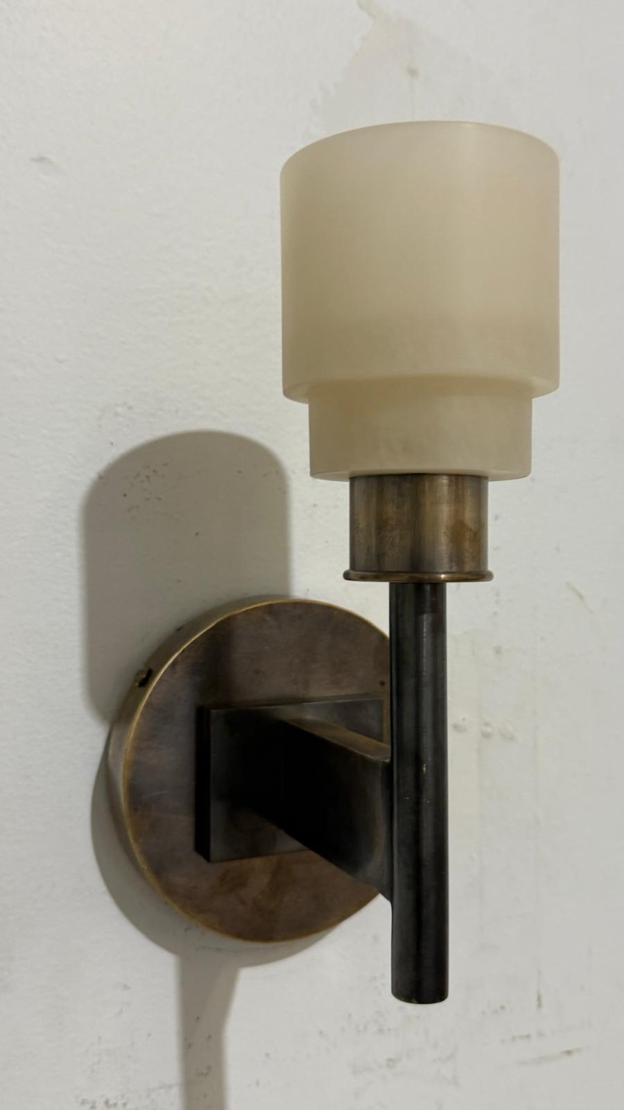 Lucca Studio Pair of Georgie Alabaster and Bronze Sconces